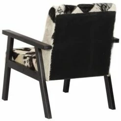 VidaXL Fauteuil Noir et blanc Cuir véritable -Fauteuils Soldes image 3 247645
