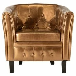 VidaXL Fauteuil Marron Similicuir 10 VidaXL Fauteuil Marron Similicuir -Fauteuils Soldes image 3 248017