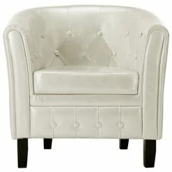 VidaXL Fauteuil Blanc Similicuir -Fauteuils Soldes image 3 248021