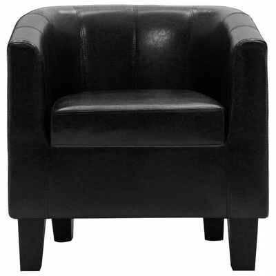 VidaXL Fauteuil Noir Similicuir 5 VidaXL Fauteuil Noir Similicuir – Image 3