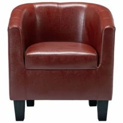 VidaXL Fauteuil Rouge bordeaux Similicuir -Fauteuils Soldes image 3 248055
