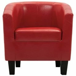 VidaXL Fauteuil Rouge Similicuir -Fauteuils Soldes image 3 248056