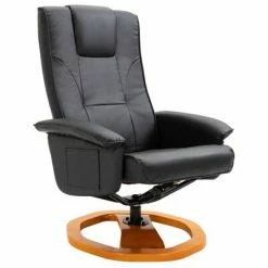 VidaXL Fauteuil TV pivotant avec repose-pied Noir Similicuir -Fauteuils Soldes image 3 248439