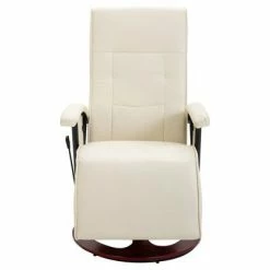 VidaXL Fauteuil TV pivotant Crème Similicuir -Fauteuils Soldes image 3 248452