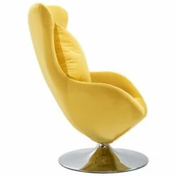 VidaXL Fauteuil pivotant en forme d’œuf avec coussin Jaune Velours 10 VidaXL Fauteuil pivotant en forme d’œuf avec coussin Jaune Velours -Fauteuils Soldes image 3 248468