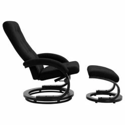 VidaXL Fauteuil inclinable avec repose-pieds Noir Tissu en daim -Fauteuils Soldes image 3 248471