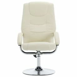 VidaXL Fauteuil inclinable avec repose-pied Blanc crème Similicuir -Fauteuils Soldes image 3 248656