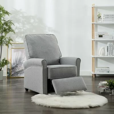 VidaXL Fauteuil inclinable TV Gris clair Tissu 5 VidaXL Fauteuil inclinable TV Gris clair Tissu – Image 3