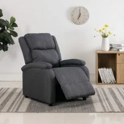 VidaXL Fauteuil inclinable TV Gris foncé Tissu 10 VidaXL Fauteuil inclinable TV Gris foncé Tissu -Fauteuils Soldes image 3 248695