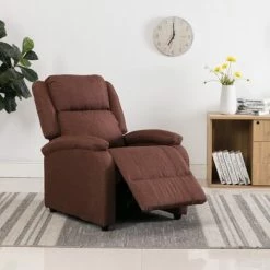 VidaXL Fauteuil inclinable TV Marron Tissu 10 VidaXL Fauteuil inclinable TV Marron Tissu -Fauteuils Soldes image 3 248696