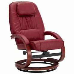 VidaXL Fauteuil inclinable avec repose-pied Rouge bordeaux Similicuir -Fauteuils Soldes image 3 248705