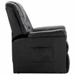 VidaXL Chaise inclinable Noir Similicuir -Fauteuils Soldes image 3 248976