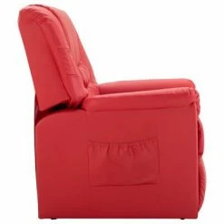 VidaXL Chaise inclinable Rouge Similicuir -Fauteuils Soldes image 3 248981
