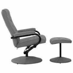 VidaXL Fauteuil inclinable avec repose-pied Gris clair Tissu -Fauteuils Soldes image 3 249311