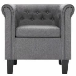 VidaXL Fauteuil avec coussin Gris clair Tissu 10 VidaXL Fauteuil avec coussin Gris clair Tissu -Fauteuils Soldes image 3 281302