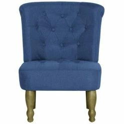 VidaXL Chaise française Bleu Tissu -Fauteuils Soldes image 3 282125