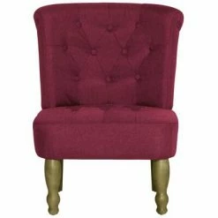 VidaXL Chaise française Rouge bordeaux Tissu -Fauteuils Soldes image 3 282129