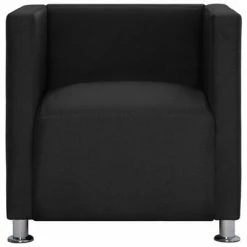 VidaXL Fauteuil cube Noir Tissu -Fauteuils Soldes image 3 282149