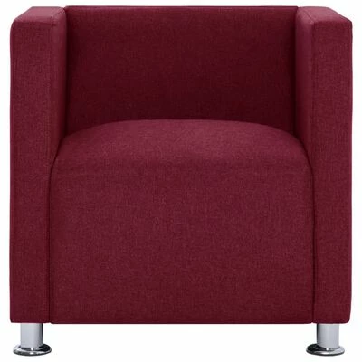 VidaXL Fauteuil cube Rouge bordeaux Tissu 5 VidaXL Fauteuil cube Rouge bordeaux Tissu – Image 3