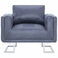 VidaXL Fauteuil cube Gris Similicuir daim -Fauteuils Soldes image 3 282154