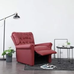 VidaXL Chaise inclinable Rouge bordeaux Similicuir -Fauteuils Soldes image 3 282171
