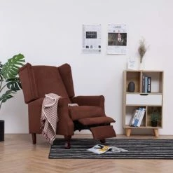 VidaXL Fauteuil inclinable Marron Tissu -Fauteuils Soldes image 3 282211
