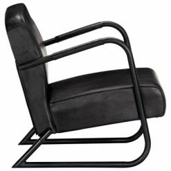VidaXL Fauteuil de repos Noir Cuir véritable -Fauteuils Soldes image 3 282902