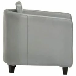 VidaXL Fauteuil Gris Cuir véritable -Fauteuils Soldes image 3 283763