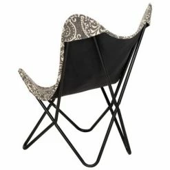 VidaXL Chaise papillon Toile imprimée -Fauteuils Soldes image 3 283769
