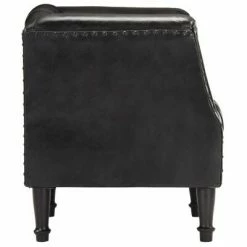 VidaXL Fauteuil Noir Cuir véritable de chèvre -Fauteuils Soldes image 3 286617