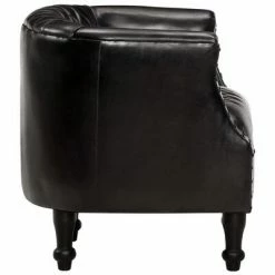 VidaXL Fauteuil tube Noir 62x58x65 cm Cuir véritable 10 VidaXL Fauteuil tube Noir 62x58x65 cm Cuir véritable -Fauteuils Soldes image 3 286944