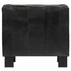 VidaXL Fauteuil Noir Cuir véritable -Fauteuils Soldes image 3 286953
