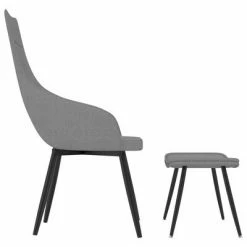 VidaXL Chaise de canapé avec repose-pied Gris clair Tissu -Fauteuils Soldes image 3 288602