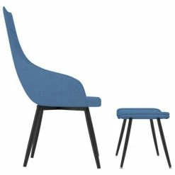 VidaXL Chaise de canapé avec repose-pied Bleu Tissu 10 VidaXL Chaise de canapé avec repose-pied Bleu Tissu -Fauteuils Soldes image 3 288606