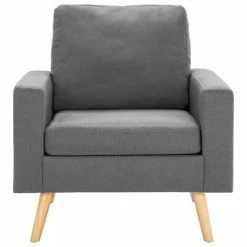 VidaXL Fauteuil Gris clair Tissu 10 VidaXL Fauteuil Gris clair Tissu -Fauteuils Soldes image 3 288693