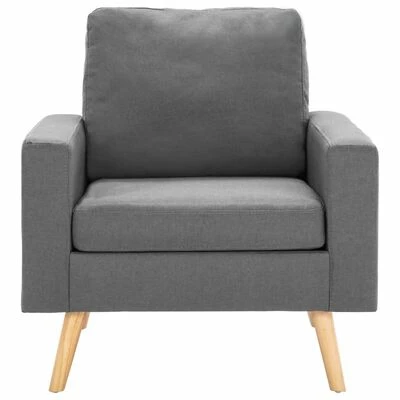 VidaXL Fauteuil Gris clair Tissu 5 VidaXL Fauteuil Gris clair Tissu – Image 3
