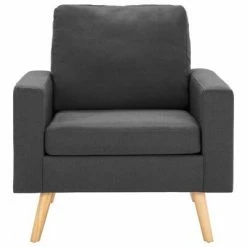 VidaXL Fauteuil Gris foncé Tissu -Fauteuils Soldes image 3 288694