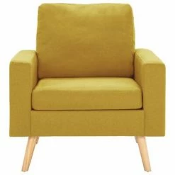 VidaXL Fauteuil Jaune Tissu 10 VidaXL Fauteuil Jaune Tissu -Fauteuils Soldes image 3 288699