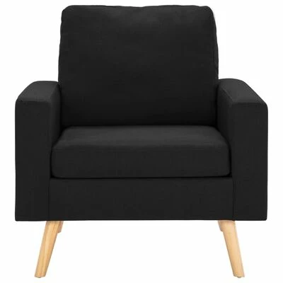 VidaXL Fauteuil Noir Tissu 4 VidaXL Fauteuil Noir Tissu – Image 3