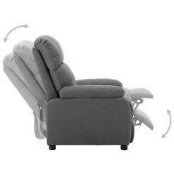 VidaXL Fauteuil inclinable Gris clair Tissu 10 VidaXL Fauteuil inclinable Gris clair Tissu -Fauteuils Soldes image 3 289662