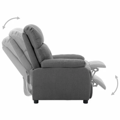 VidaXL Fauteuil inclinable Gris clair Tissu 5 VidaXL Fauteuil inclinable Gris clair Tissu – Image 3