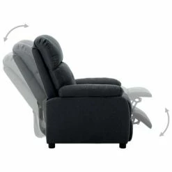VidaXL Fauteuil inclinable Gris foncé Tissu -Fauteuils Soldes image 3 289663