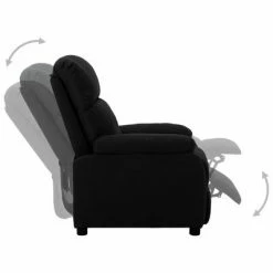 VidaXL Fauteuil inclinable Noir Tissu 10 VidaXL Fauteuil inclinable Noir Tissu -Fauteuils Soldes image 3 289664