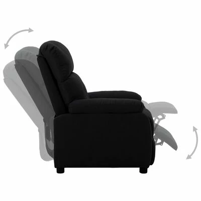 VidaXL Fauteuil inclinable Noir Tissu 5 VidaXL Fauteuil inclinable Noir Tissu – Image 3