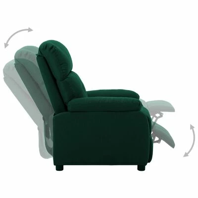 VidaXL Fauteuil inclinable Vert foncé Tissu 5 VidaXL Fauteuil inclinable Vert foncé Tissu – Image 3