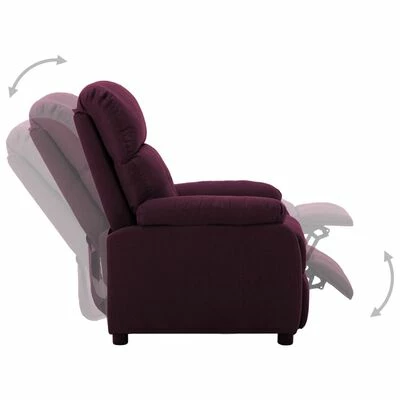 VidaXL Fauteuil inclinable Violet Tissu 5 VidaXL Fauteuil inclinable Violet Tissu – Image 3