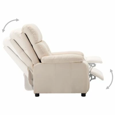 VidaXL Fauteuil inclinable Crème Tissu 5 VidaXL Fauteuil inclinable Crème Tissu – Image 3