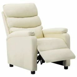 VidaXL Fauteuil inclinable Crème Similicuir -Fauteuils Soldes image 3 289683
