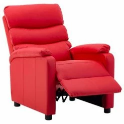 VidaXL Fauteuil inclinable Rouge Similicuir -Fauteuils Soldes image 3 289687
