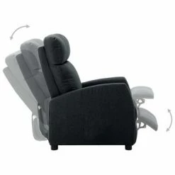 VidaXL Fauteuil inclinable Gris foncé Tissu -Fauteuils Soldes image 3 289697